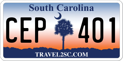 SC license plate CEP401