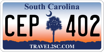 SC license plate CEP402