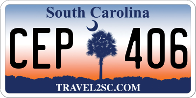 SC license plate CEP406