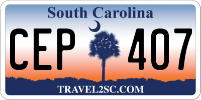 SC license plate CEP407