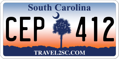 SC license plate CEP412
