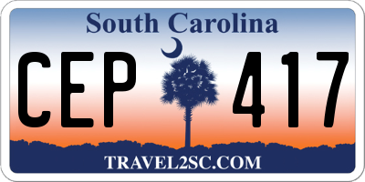 SC license plate CEP417