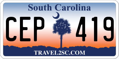 SC license plate CEP419