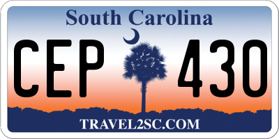 SC license plate CEP430