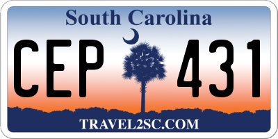 SC license plate CEP431