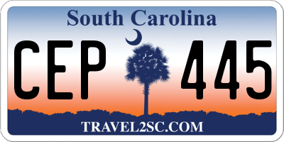 SC license plate CEP445
