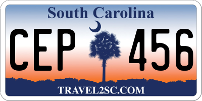 SC license plate CEP456