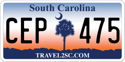 SC license plate CEP475