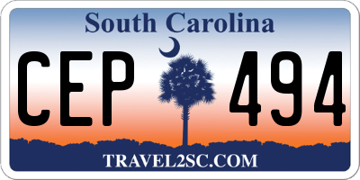 SC license plate CEP494