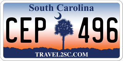 SC license plate CEP496