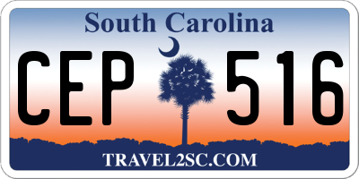 SC license plate CEP516