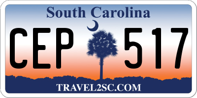 SC license plate CEP517