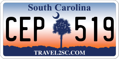 SC license plate CEP519