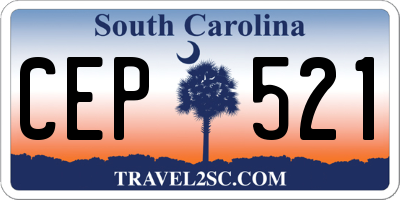 SC license plate CEP521