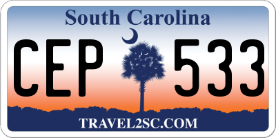 SC license plate CEP533