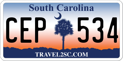 SC license plate CEP534