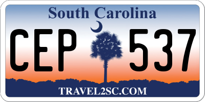 SC license plate CEP537