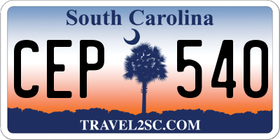 SC license plate CEP540