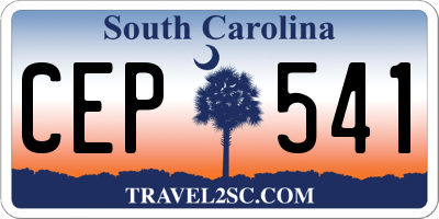 SC license plate CEP541