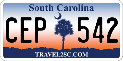SC license plate CEP542