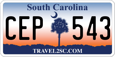 SC license plate CEP543