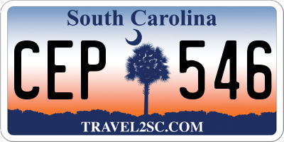 SC license plate CEP546