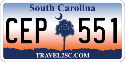 SC license plate CEP551