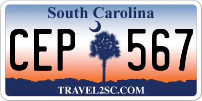 SC license plate CEP567