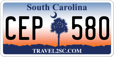 SC license plate CEP580