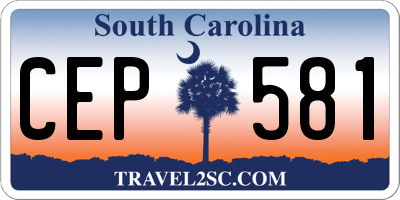 SC license plate CEP581
