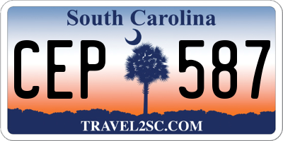 SC license plate CEP587
