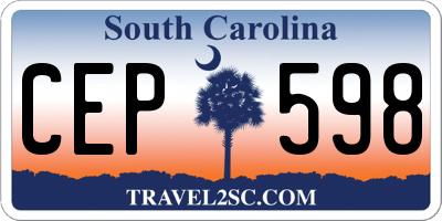 SC license plate CEP598