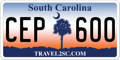 SC license plate CEP600