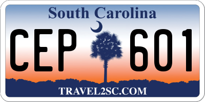 SC license plate CEP601