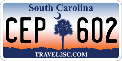 SC license plate CEP602