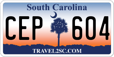 SC license plate CEP604