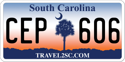 SC license plate CEP606