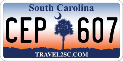 SC license plate CEP607