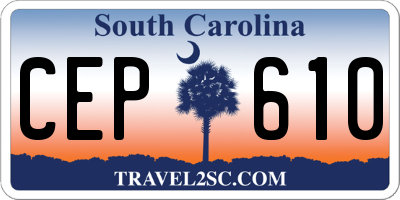 SC license plate CEP610