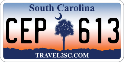 SC license plate CEP613