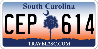 SC license plate CEP614