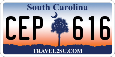 SC license plate CEP616