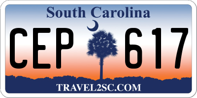SC license plate CEP617
