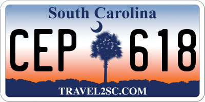 SC license plate CEP618