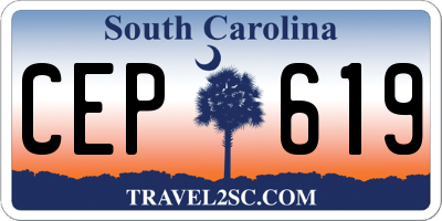 SC license plate CEP619