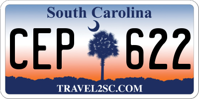 SC license plate CEP622