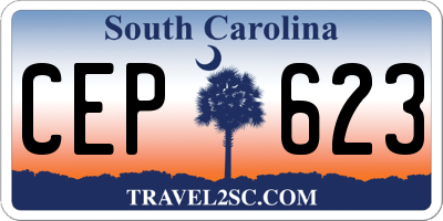 SC license plate CEP623