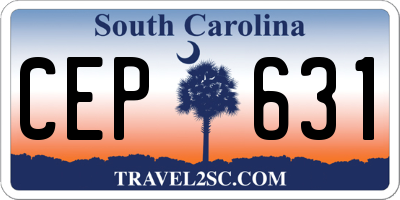 SC license plate CEP631