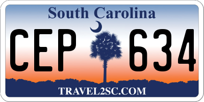 SC license plate CEP634