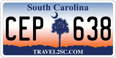 SC license plate CEP638